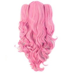 Peluca Miku Cosplay Lolitas Anime Bicolor con colitas de 65 a 70cm cabello rizado y ondulado