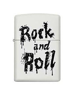 Encendedor Zippo Stamp Rock and Roll 29538 - Blanco Negro
