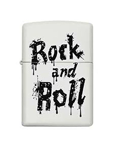 Encendedor Zippo Stamp Rock and Roll 29538 - Blanco Negro