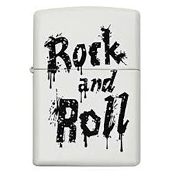 Encendedor Zippo Stamp Rock and Roll 29538 - Blanco Negro
