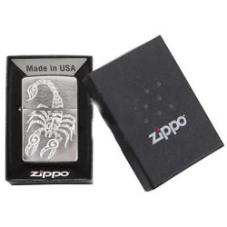 Encendedor Zippo Stamp Scorpion Lighter 29541 - Plateado