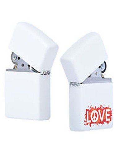 Encendedor Zippo Stamp Peace Love paz amor 29542 - Blanco
