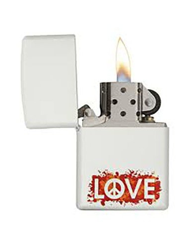 Encendedor Zippo Stamp Peace Love paz amor 29542 - Blanco