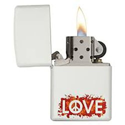 Encendedor Zippo Stamp Peace Love paz amor 29542 - Blanco