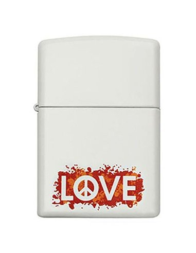 Encendedor Zippo Stamp Peace Love paz amor 29542 - Blanco