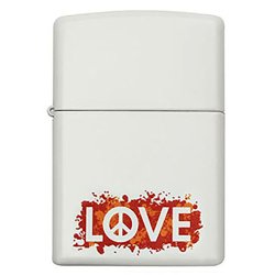 Encendedor Zippo Stamp Peace Love paz amor 29542 - Blanco