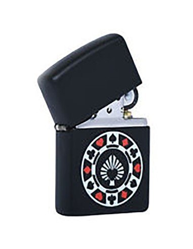 Encendedor Zippo Stamp Poker Chain Ficha Casino 29543 - Negro