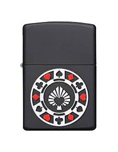 Encendedor Zippo Stamp Poker Chain Ficha Casino 29543 - Negro