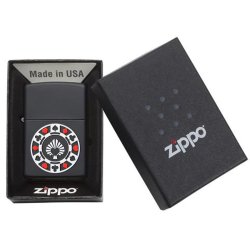 Encendedor Zippo Stamp Poker Chain Ficha Casino 29543 - Negro