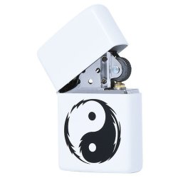 Encendedor Zippo Stamp Yin Yang 29544 - Blanco Negro