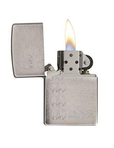 Encendedor Zippo Stamp Flames Lighter Stars 29533 - Plateado