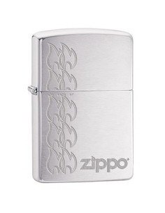 Encendedor Zippo Stamp Flames Lighter Stars 29533 - Plateado