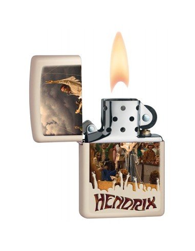 Encendedor Zippo Stamp Jimi Hendrix Concert 29172 Matte Cream  - Crema