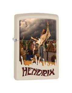Encendedor Zippo Stamp Jimi Hendrix Concert 29172 Matte Cream  - Crema