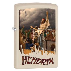 Encendedor Zippo Stamp Jimi Hendrix Concert 29172 Matte Cream  - Crema