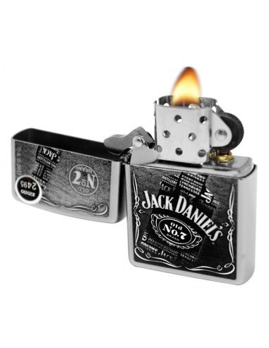 Encendedor Zippo Stamp Jack Daniel's Old No. 7 29285 Satin Chrome - Plateado