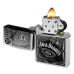 Encendedor Zippo Stamp Jack Daniel's Old No. 7 29285 Satin Chrome - Plateado