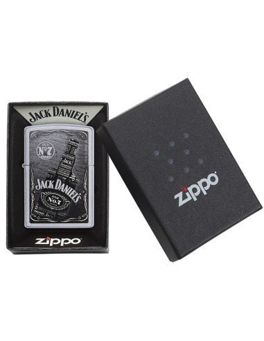 Encendedor Zippo Stamp Jack Daniel's Old No. 7 29285 Satin Chrome - Plateado