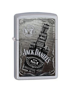 Encendedor Zippo Stamp Jack Daniel's Old No. 7 29285 Satin Chrome - Plateado