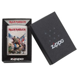 Encendedor Zippo Stamp Iron Maiden Trooper 29432 Brushed Chrome - Plateado