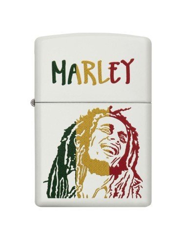 Encendedor Zippo Stamp Bob Marley Colored Stripes 29308 White Matte - Blanco
