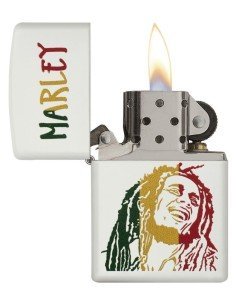 Encendedor Zippo Stamp Bob Marley Colored Stripes 29308 White Matte - Blanco 2