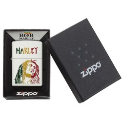 Encendedor Zippo Stamp Bob Marley Colored Stripes 29308 White Matte - Blanco