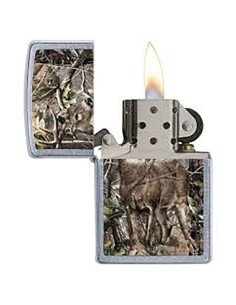Encendedor Zippo Stamp Realtree Camo Buck Deer 29310 Street Chrome - Plateado 2