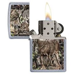 Encendedor Zippo Stamp Realtree Camo Buck Deer 29310 Street Chrome - Plateado