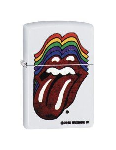 Encendedor Zippo Stamp The Rolling Stones Lips  29315 White Matte - Blanco