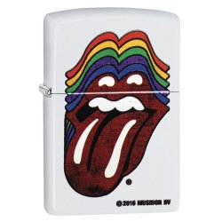 Encendedor Zippo Stamp The Rolling Stones Lips  29315 White Matte - Blanco