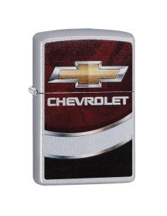 Encendedor Zippo Stamp Chevrolet Chevy 29318 Silver Red Black - Plateado