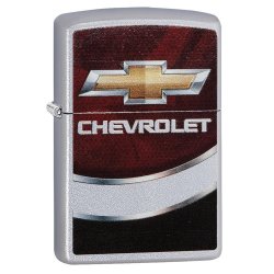 Encendedor Zippo Stamp Chevrolet Chevy 29318 Silver Red Black - Plateado