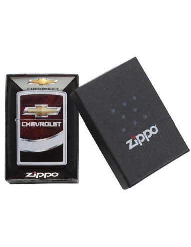 Encendedor Zippo Stamp Chevrolet Chevy 29318 Silver Red Black - Plateado