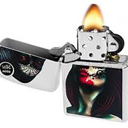 Encendedor Zippo Stamp Day Of The Dead Lady Tattoo Women Girl 29400 White Matte - Blanco