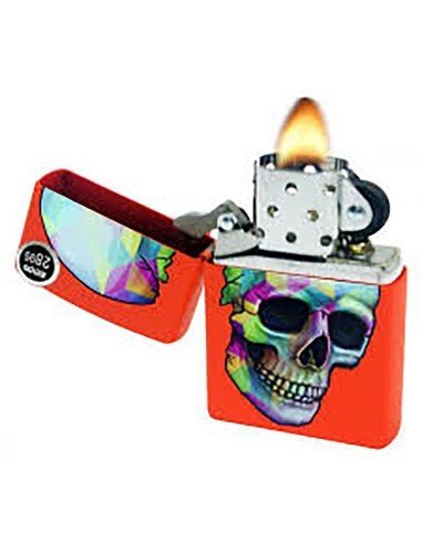 Encendedor Zippo Stamp Skull Colorful Windproff  29402 Orange mate - Naranaja
