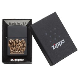 Encendedor Zippo Texture Three Monkeys 29409 Black matte - negro