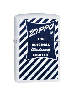 Encendedor Zippo Stamp Logo Design Blue & White  29413 - Blanco