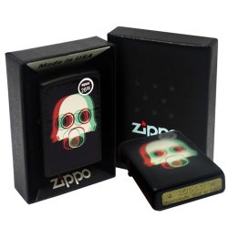 Encendedor Zippo Stamp Nuclear Gas Mask 3d 29417 Black Matte - Negro