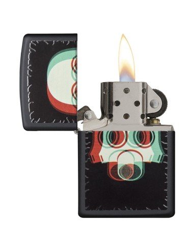 Encendedor Zippo Stamp Nuclear Gas Mask 3d 29417 Black Matte - Negro