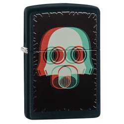 Encendedor Zippo Stamp Nuclear Gas Mask 3d 29417 Black Matte - Negro