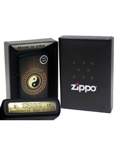Encendedor Zippo Stamp Yin Yang 2 Lighter 29423 Black Matte - Negro