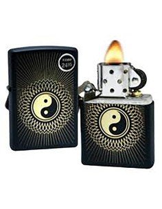 Encendedor Zippo Stamp Yin Yang 2 Lighter 29423 Black Matte - Negro 2