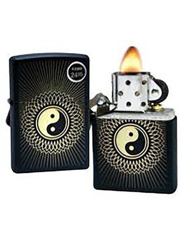 Encendedor Zippo Stamp Yin Yang 2 Lighter 29423 Black Matte - Negro