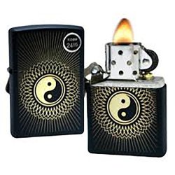 Encendedor Zippo Stamp Yin Yang 2 Lighter 29423 Black Matte - Negro