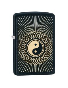 Encendedor Zippo Stamp Yin Yang 2 Lighter 29423 Black Matte - Negro