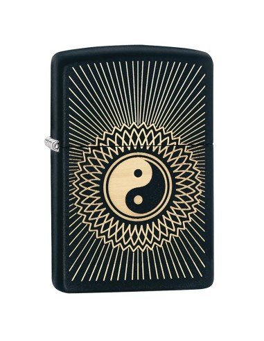 Encendedor Zippo Stamp Yin Yang 2 Lighter 29423 Black Matte - Negro