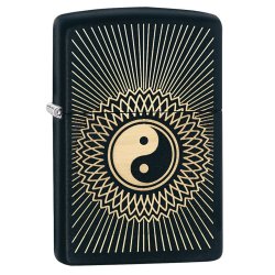 Encendedor Zippo Stamp Yin Yang 2 Lighter 29423 Black Matte - Negro