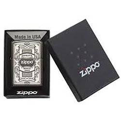 Encendedor Zippo Stamp Quality Since 1932 - 29425 Black Ice Chrome - Negro