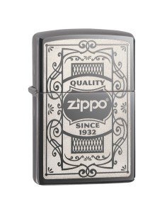 Encendedor Zippo Stamp Quality Since 1932 - 29425 Black Ice Chrome - Negro
